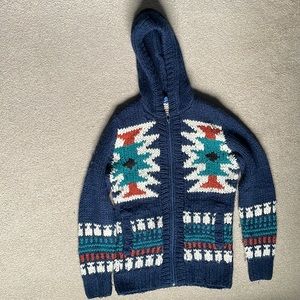 H&M size: XS knit zip up with unique pattern on front and back